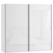 Szafa 2-drzwiowa 220 cm SSQS92411-C04 Biały / Biały Połysk SOPHISTISPACE/SD3 Podstawowe