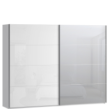 Szafa 2-drzwiowa z lustrem 270 cm SSQS12413-C04 Biały / Biały Połysk SOPHISTISPACE/SD3 Podstawowe