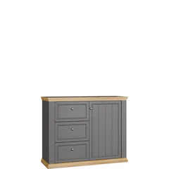 Komoda w stylu prowansalskim 1 drzwi 3 szuflady PNTK226L-Q243 Szara PONTYPOOL Podstawowe