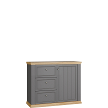 Komoda w stylu prowansalskim 1 drzwi 3 szuflady PNTK226L-Q246 Szara PONTYPOOL Podstawowe