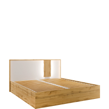 Łóżko 180 x 200 z pojemnikiem i oświetleniem WOOD Podstawowe