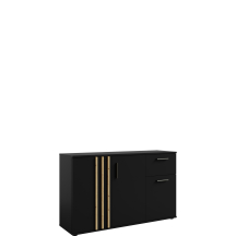 Komoda 3D 1SZ z lamelami Czarny / Dąb Artisan TOLL Podstawowe