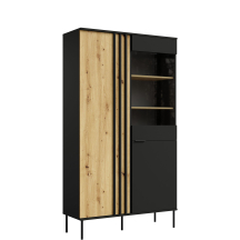 Witryna 2 drzwi Czarny / Dąb Artisan RIMINI CZARNY / DĄB ARTISAN Podstawowe