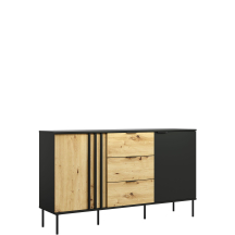 Komoda 160 cm Czarny / Dąb Artisan RIMINI CZARNY / DĄB ARTISAN Podstawowe