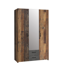 Szafa 120 cm z lustrem i szufladami ECBS834-C754 OW ECONOBOX 2 Podstawowe