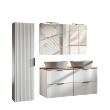 Zestaw wiszący do łazienki z umywalką i lustrem 120 cm ADEL WHITE Podstawowe