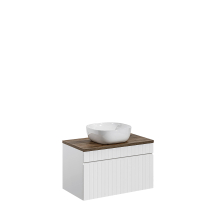 Szafka do łazienki biała wisząca z umywalką i blatem 80 cm ICONIC WHITE Podstawowe