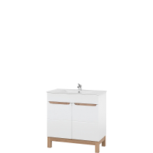 Szafka łazienkowa stojąca 80 cm umywalka + syfon BALI WHITE Podstawowe