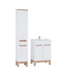 Zestaw mebli łazienkowych Bali 60 cm umywalka szafka wysoka BALI WHITE Podstawowe