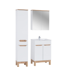Zestaw mebli łazienkowych Bali 60 cm umywalka szafka wysoka lustro BALI WHITE Podstawowe