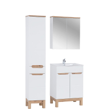 Zestaw mebli łazienkowych Bali 80 cm umywalka szafka wysoka lustro BALI WHITE Podstawowe