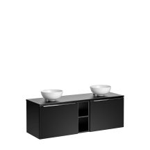 Szafka łazienkowa z umywalką wisząca 140 cm Czarny Mat SANTA FE BLACK Podstawowe