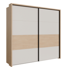 Szafa ubraniowa 230 cm z drzwiami przesuwnymi RCQS92413B-Q313 Piaskowy / Dąb Elegancja RICCIANO Podstawowe