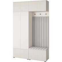 Zestaw mebli do przedpokoju RAYO 2 Garderoba front frez kolor Cashmere Podstawowe