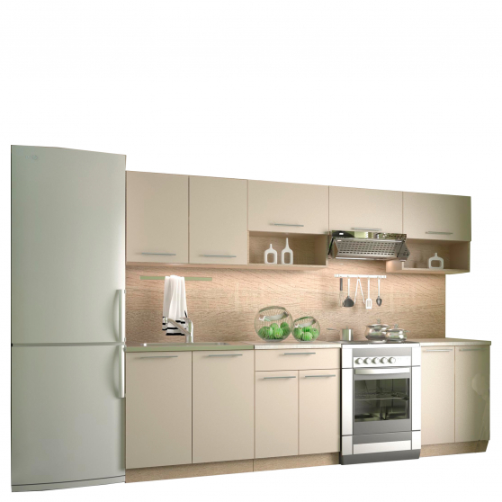 Zestaw mebli kuchennych 260 cm VIOLA Wanilia Podstawowe