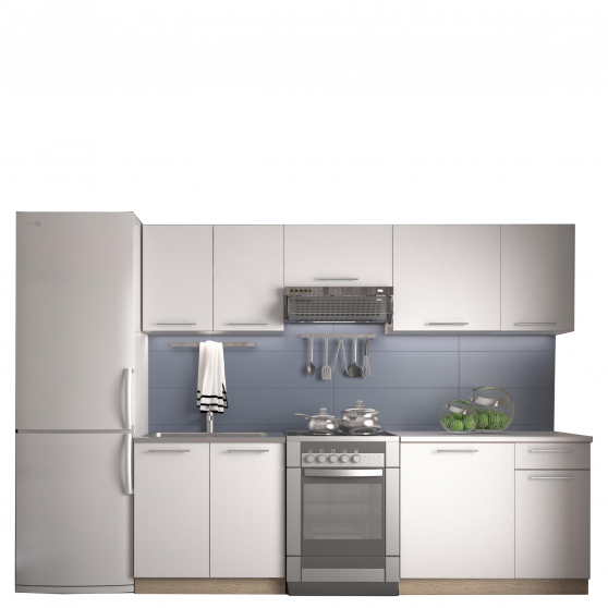 Zestaw mebli kuchennych 240 cm DARIA Biały Podstawowe