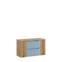 Zestaw szafek łazienkowych wiszący 100 cm z blatem Niebieski Denim NOVA DENIM Podstawowe