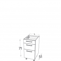 Szafka dolna stojąca 3 szuflady DS.../3 KAMMONO P4 Szkic
