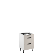 Szafka dolna stojąca 3 szuflady 60 cm z wkładem na sztućce D60S3 SORENTO BIAŁY / BEIGE Podstawowe