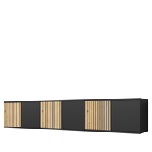Szafka RTV ROSS 210 cm wisząca Dąb Artisan / Czarny Mat Podstawowe