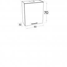 Szafka górna wisząca z okapem 1 drzwi Prawa W60.1/P… KAMMONO P4 Szkic