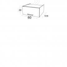 Szafka górna wisząca nadstawka 1 klapa SNO60/29N KAMMONO P4 Szkic