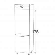 Szafka dolna wysoka słupek pod zabudowę lodówki 60 cm SL60 KAMMONO P4 Szkic