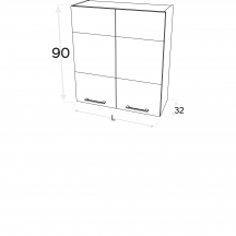 Szafka górna wisząca 2 drzwi W.../90 KAMMONO F4 Szkic