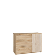 Komoda z szafką i szufladami 120 cm AXKK221R-M802 Dąb Mauvella / Piaskowy ARANK Podstawowe