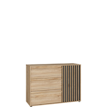 Komoda z szafką i szufladami 120 cm AXKK221R-M635 Dąb Mauvella / Czarny ARANK Podstawowe