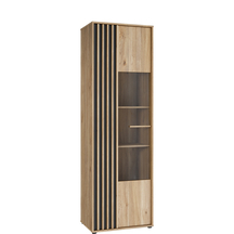 Witryna 65 cm pojedyncza AXKV821L-M635 Dąb Mauvella / Czarny ARANK Podstawowe