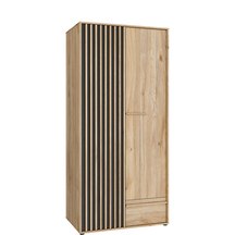 Szafa 95 cm z szufladą AXKS921L-M635 Dąb Mauvella / Czarny ARANK Podstawowe