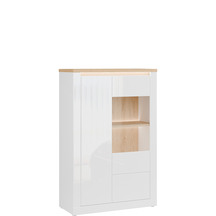 Kredens 96 cm z oświetleniem DUKV522LB-Q356 Biała DURAOAK Podstawowe