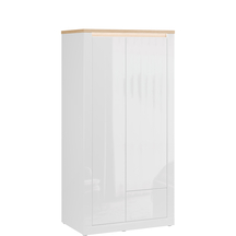 Szafa 2D 96 cm z oświetleniem DUKS822LB-Q356 Biała DURAOAK Podstawowe