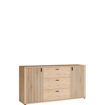 Komoda 160 cm 3 szuflady 2 drzwi VRQK231-D136 Dąb Dziki Naturalny VERNIQ Podstawowe