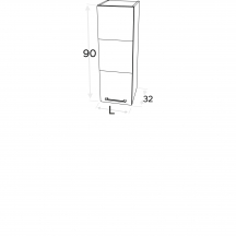 Szafka górna wisząca 1 drzwi W… .1/90 KAMMONO F4 Szkic