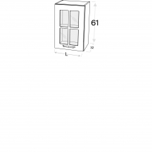 Szafka górna wisząca 1 drzwi witryna Lewa WW… .1/61 KAMMONO F4 Szkic