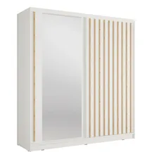 Szafa przesuwna 2D ALUNA z lustrem 200 cm Biały / Dąb Artisan Podstawowe