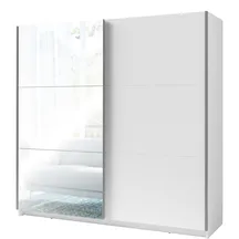 Szafa przesuwna 2-drzwiowa ARSOLA z lustrem 150 cm Biały Podstawowe