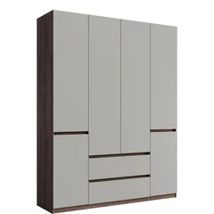 Szafa 6D 2SZ MADISON Orzech Elegant / Szary Neutralny Podstawowe