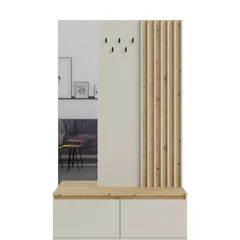 Garderoba DORIS z lamelami 120 cm Kaszmirowy Beż / Dąb Artisan Podstawowe
