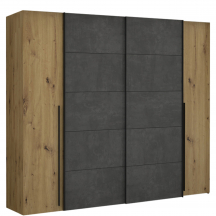 Szafa z drzwiami przesuwnymi i uchylnymi NRGS82511-C752 Dąb Artisan / Beton Ciemnoszary NARAGO Podstawowe