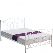Łóżko metalowe 120 x 200 PANAMA Biały Podstawowe