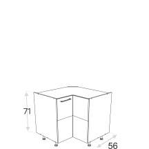 Szafka dolna stojąca narożna 2 drzwi 90 x 90 cm DRP90 KAMMONO F4 Szkic