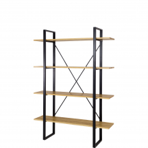 Regał drewniany dębowy RG370 METAL Podstawowe