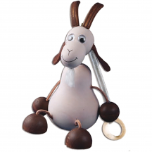 Zabawka drewniana bukowa wisząca koza biała GD407 Podstawowe