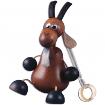 Zabawka drewniana bukowa wisząca koza brązowa GD406 Podstawowe