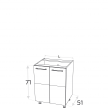 Szafka dolna stojąca 2 drzwi D... KAMMONO F7 Szkic