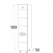 Szafka dolna wysoka słupek spiżarka 2 drzwi SD..D2 KAMMONO F7 Szkic