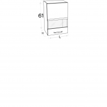 Szafka górna wisząca 1 drzwi witryna Prawa WW… .1/61 KAMMONO F7 Szkic